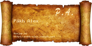 Pákh Alex névjegykártya