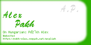 alex pakh business card